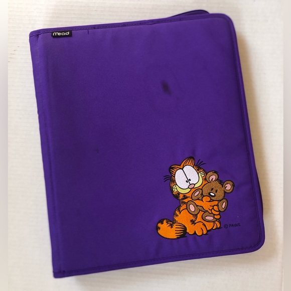 Vtg 90s Embroidered Garfield Binder - Picture 2 of 16